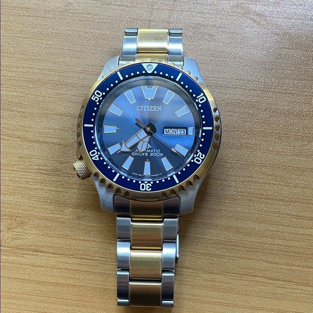 Citizen Two-Tone Gold & Blue Automatic Diver Watch
